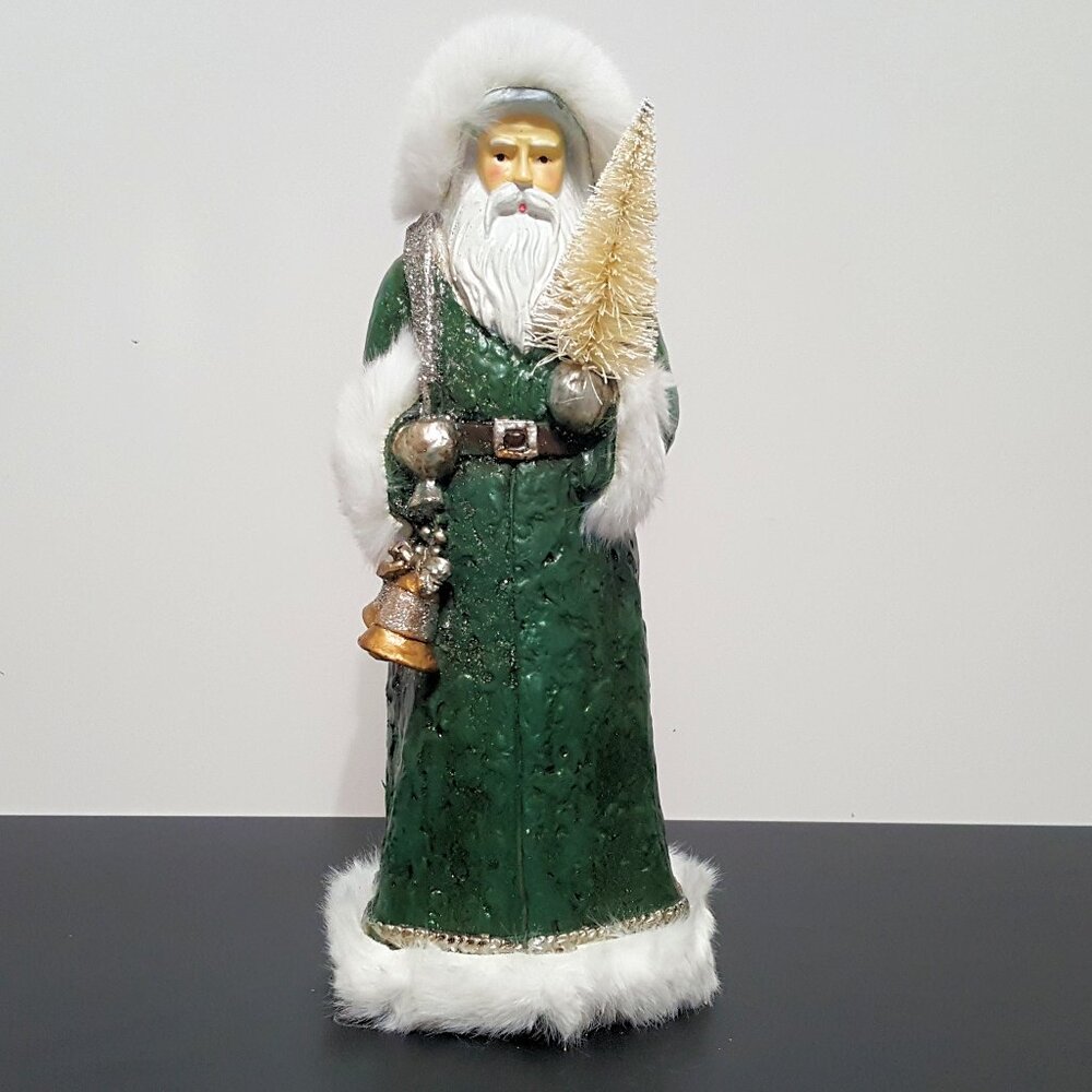 NEW Pottery Barn Handcrafted Santa Claus Figurine 4" w x 4.5" d x 10" h